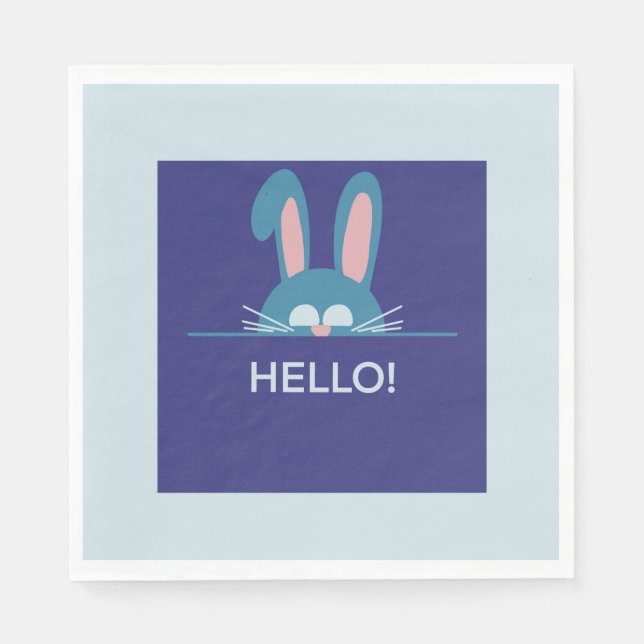 Hej blå Påskhare Pappersservett (Framsidan)