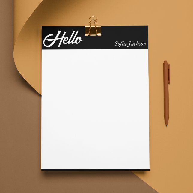 Hej Black Gräns Corporate Mail Typography Brevhuvud (Skapare uppladdad)