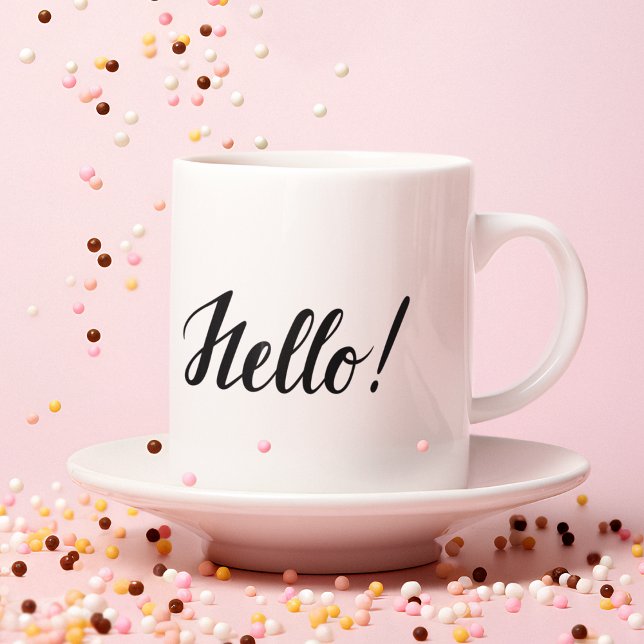 Hej Black Script-minimalistisk Rosa Mugg (Skapare uppladdad)