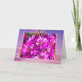 Hej Blommigt Guld Greeting Card Kort