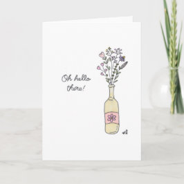 Hej - Blommor i ett Flaska Vas-kort Tack Kort