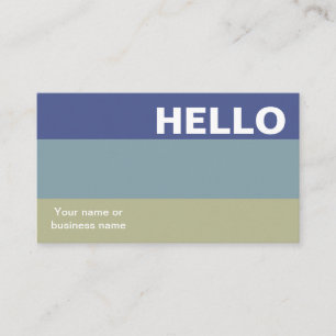 Hej Blue Khaki Färg Palette Minimal Classy Visitkort