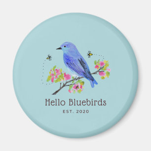 Hej Bluebird Magnet - Blue