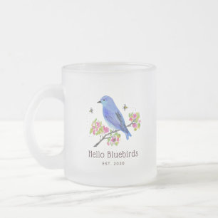 Hej Bluebirds Mugg - Frostat glas