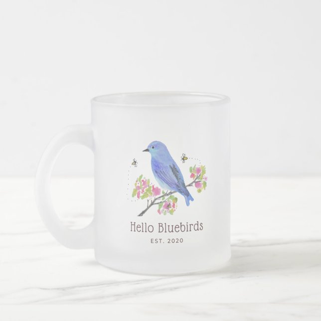 Hej Bluebirds Mugg - Frostat glas (Vänster)