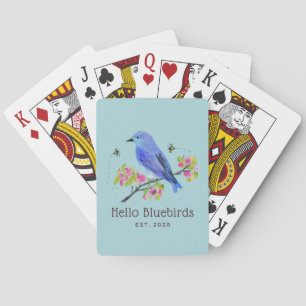 Hej Bluebirds som spelar upp kort - blått Casinokort
