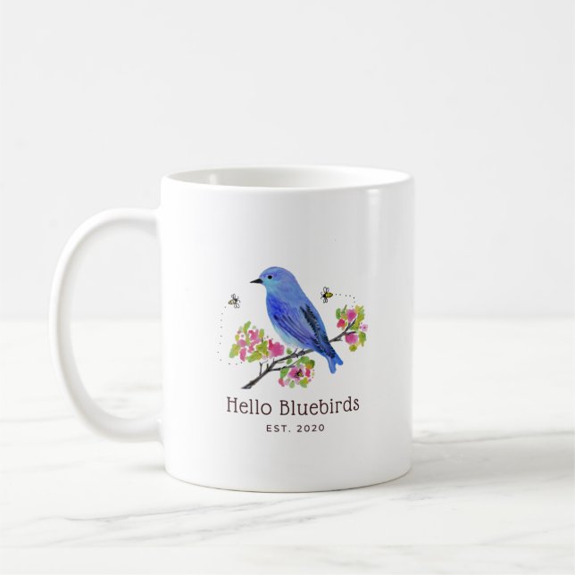 Hej Bluebirdsen Mugg - Vita (Vänster)