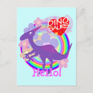 Hej Blunder Lila Dinosaur vykort