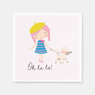 Hej Bonjour Parisian Birthday Papper Napkins Pappersservett