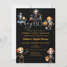 Hej Boo Chic Halloween Spooky Costume Baby Shower Inbjudningar