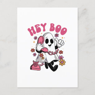 Hej Boo - Groovy Ghost Halloween Vykort