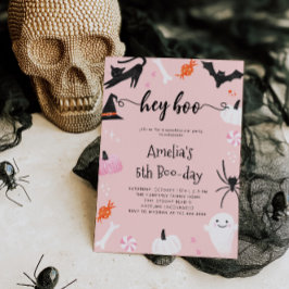 Hej Boo Halloween Birthday-inbjudan Inbjudningar