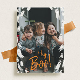Hej Boo Halloween Ghost-fotokort Julkort