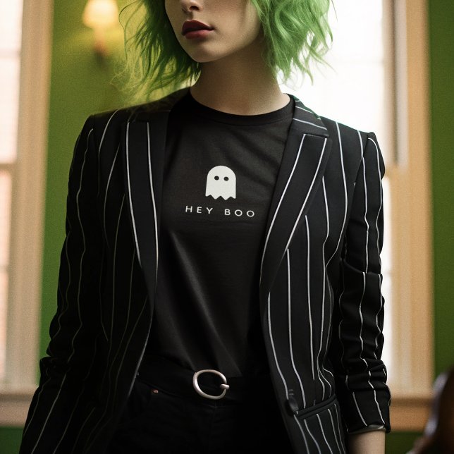 Hej Boo Halloween | Ghost Modern Minimalist Cute T Shirt (Skapare uppladdad)