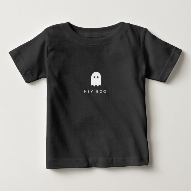 Hej Boo Halloween | Ghost Modern Minimalist Cute T Shirt (Framsida)