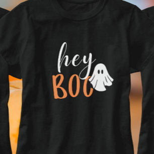 Hej Boo Orange Black Funny Halloween Ghost T Shirt