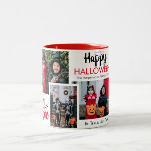 Hej Boo Spooky Halloween Family Photo Collage Två-Tonad Mugg