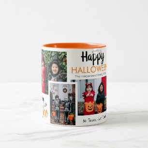 Hej Boo Spooky Halloween Family Photo Collage Två-Tonad Mugg