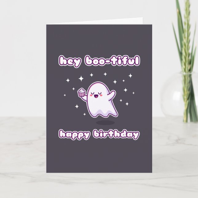 Hej Boo-tiful Grattis på födelsedagen Pun Card Kort (Framsida)