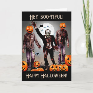 Hej, boo-tiful! Happy halloween! Ghouls och Zombie Kort