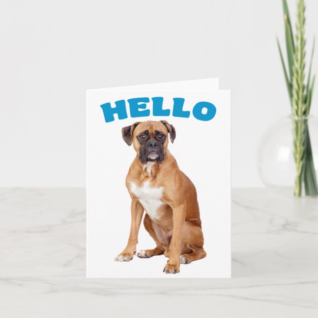 Hej Boxer Valp Hund - Saknar Dig, Vänskap Kort (Framsida)