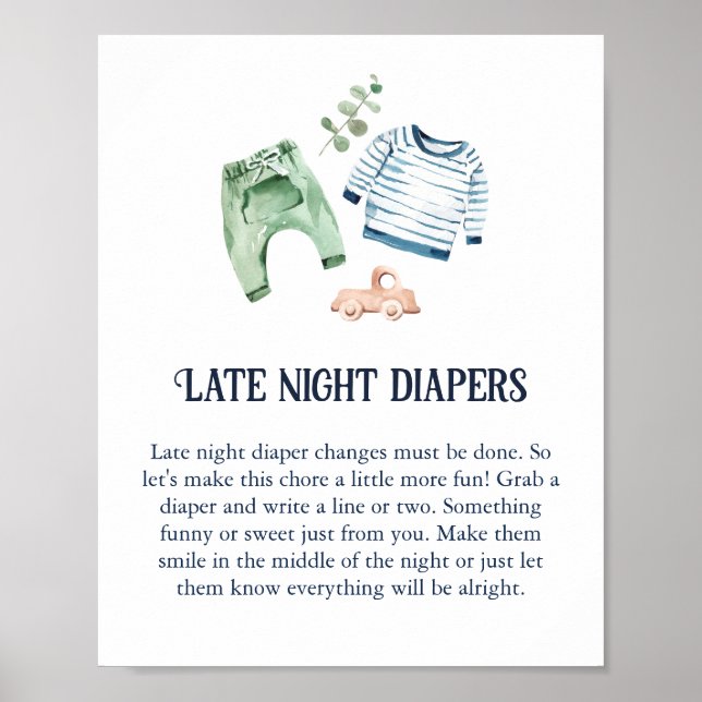 Hej Boy Baby "Late Nght Diaper" Poster (Framsidan)