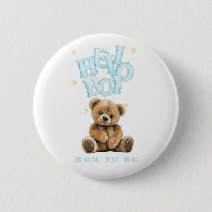 Hej Boy Balloon Nalle Boy Shower Knapp