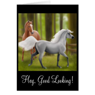 Hej Bra Tittar Horse Card Hälsningskort
