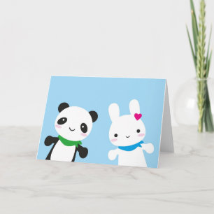 Hej Bunny och Panda Kort