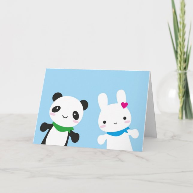 Hej Bunny och Panda Kort (Framsida)