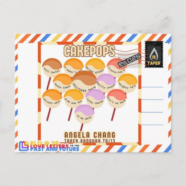 Hej:CakePops från ELO2025 Helg Vykort (Framsida)