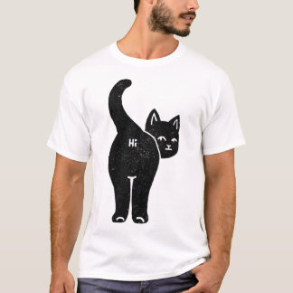 Hej Cat Butt minimalist Black by Tobe Fonseca T Shirt