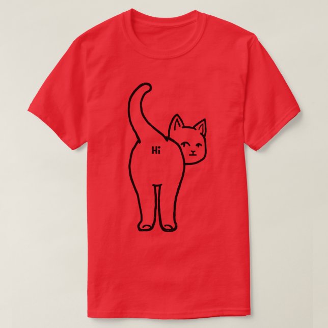 Hej Cat Butt Minimalist Line av Tobe Fonseca T Shirt (Design framsida)