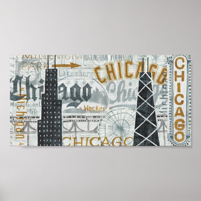 Hej Chicago Vintage Poster (Framsidan)