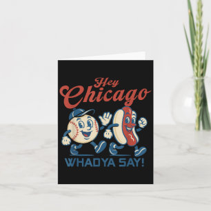 Hej Chicago Whadya Säg Hett Hund Baseball Graphic Kort