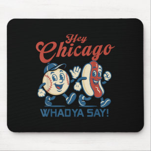 Hej Chicago Whadya Säg Hett Hund Baseball Graphic Musmatta