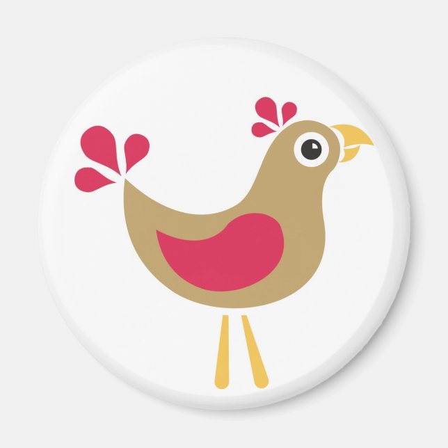 Hej Chicken! Funky Chicken Magnet (Framsidan)