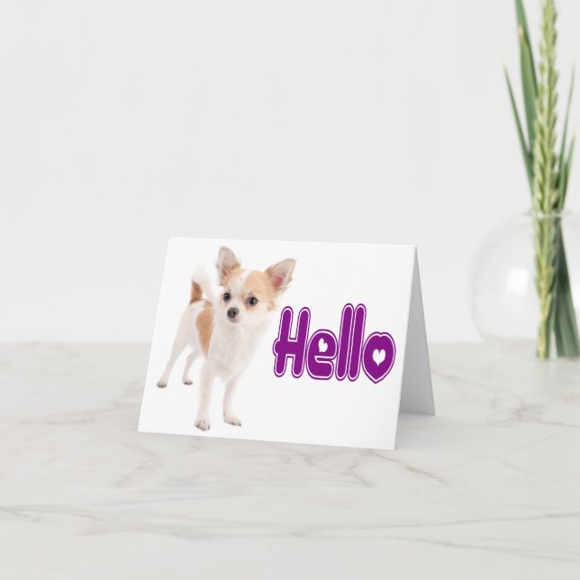 Hej Chihuahua Puppy Hund Blank Notecard Kort (Framsida)