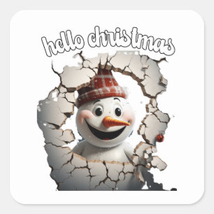 hej christmas fyrkantigt klistermärke