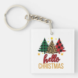 Hej christmas Leopard Skriv ut Träd-nyckelkedjan