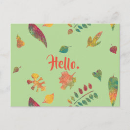 Hej Colorful Höst löv Postcard Vykort
