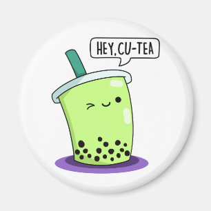 Hej Cu-Tea Funny Boba Tea Pun Magnet
