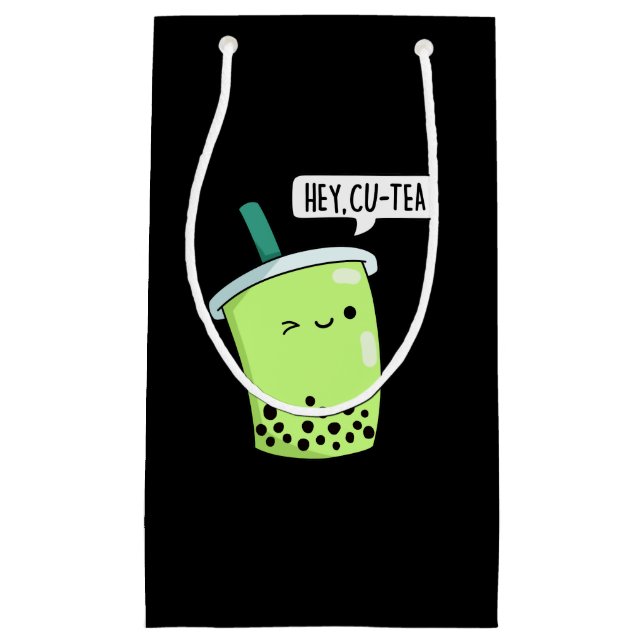 Hej Cu-Tea Funny Boba Tea Pun Mörk BG (Framsidan)