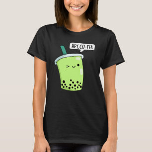 Hej Cu-Tea Funny Boba Tea Pun Mörk BG T Shirt