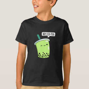 Hej Cu-Tea Funny Boba Tea Pun Mörk BG T Shirt