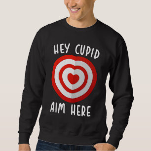 Hej Cupid sikta hit rolig Alla hjärtans dag kärlek Lång Ärmad Tröja