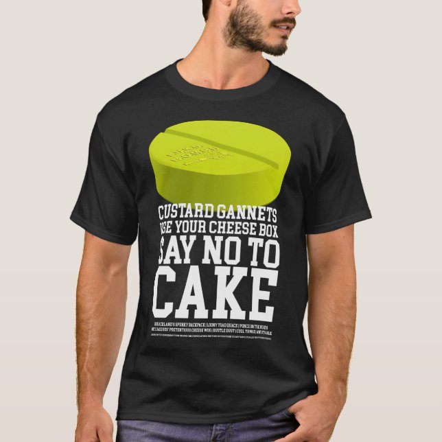Hej Custard Gannets, Använd din Ostbox och Säg N T Shirt (Framsida)