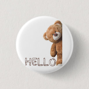 Hej Cute Brown Nalle Knapp