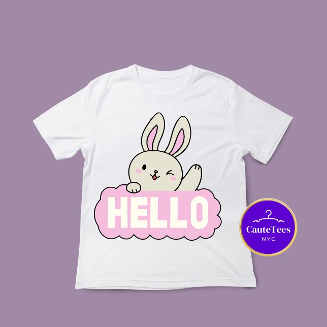 Hej Cute Bunny Graphic T-shirt (Skapare uppladdad)