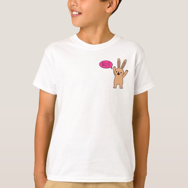Hej Cute Bunny Rabbit T Shirt (Framsida)